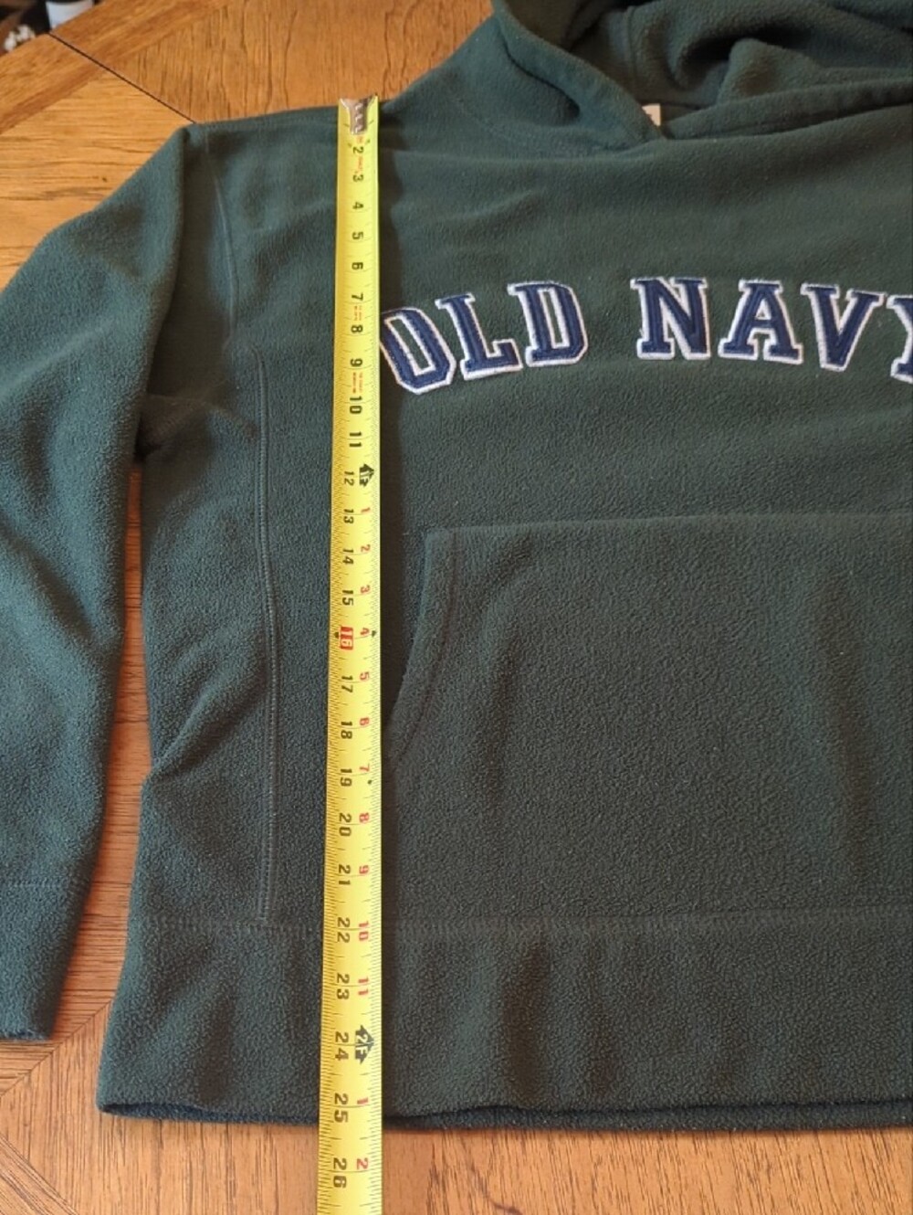 Vintage 90s/Y2K Old Navy Forest Green Fleece Hoodie Gorpcore - Picture 5 of 6